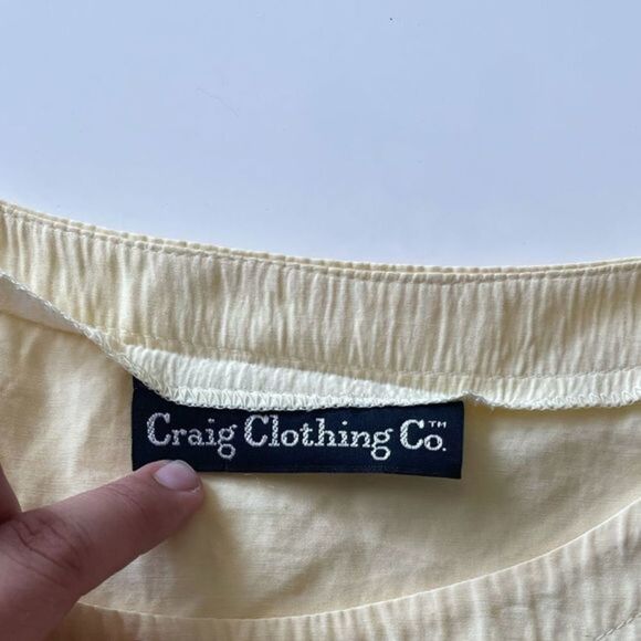 Yellow 80s vintage Craig Clothing Co. top with pocket - Large - Picture 8 of 9